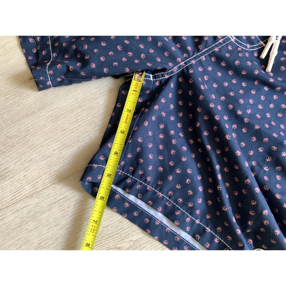 Johnnie-O Boys Navy Blue Pink Palm Tree Print‎ Swim Trunks Board Shorts Size 14